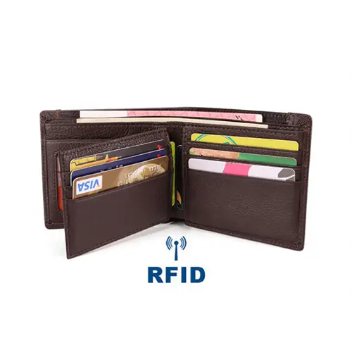 RFID Blocking Leather Wallet with Compact Design